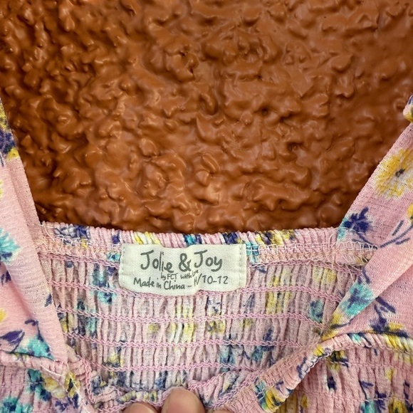 Jolie & Joy By FCT Medium 10-12 Floral Smocked Halter Tie Neck Top Boho Summer - Picture 2 of 4